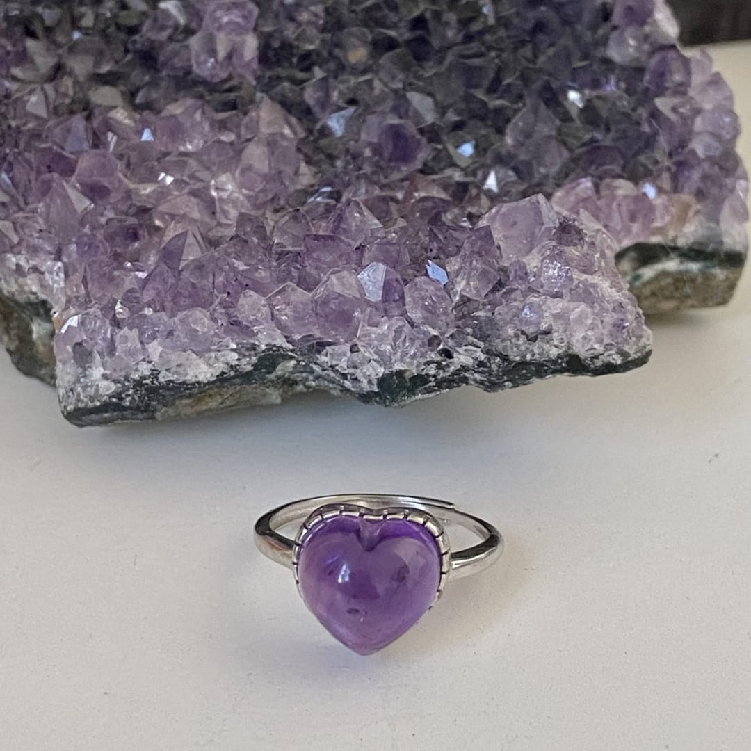 Amethyst Heart Ring s925