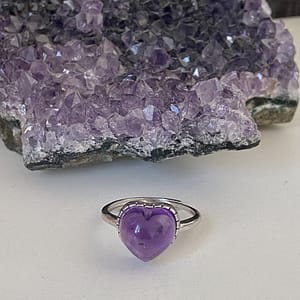 Amethyst Heart Ring s925