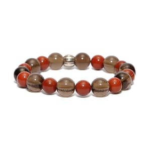 Smoky Quartz with Red Jasper Bracelet